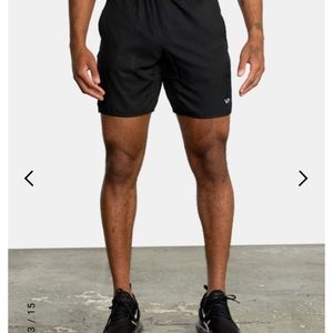 RVCA Black Shorts YOGGER IV ATHLETIC SHORTS 17"